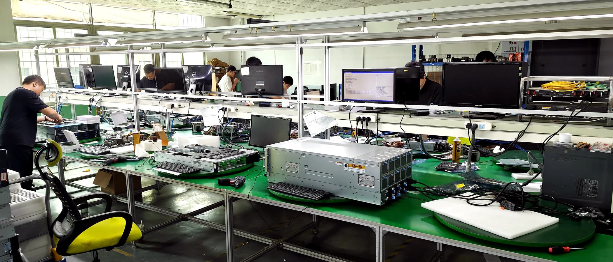 Assembly room — storage systems being built to order