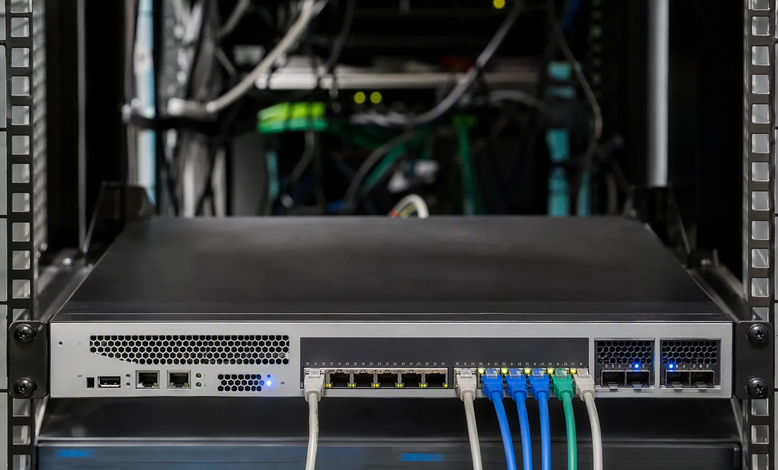 Rack-mounted firewall in production