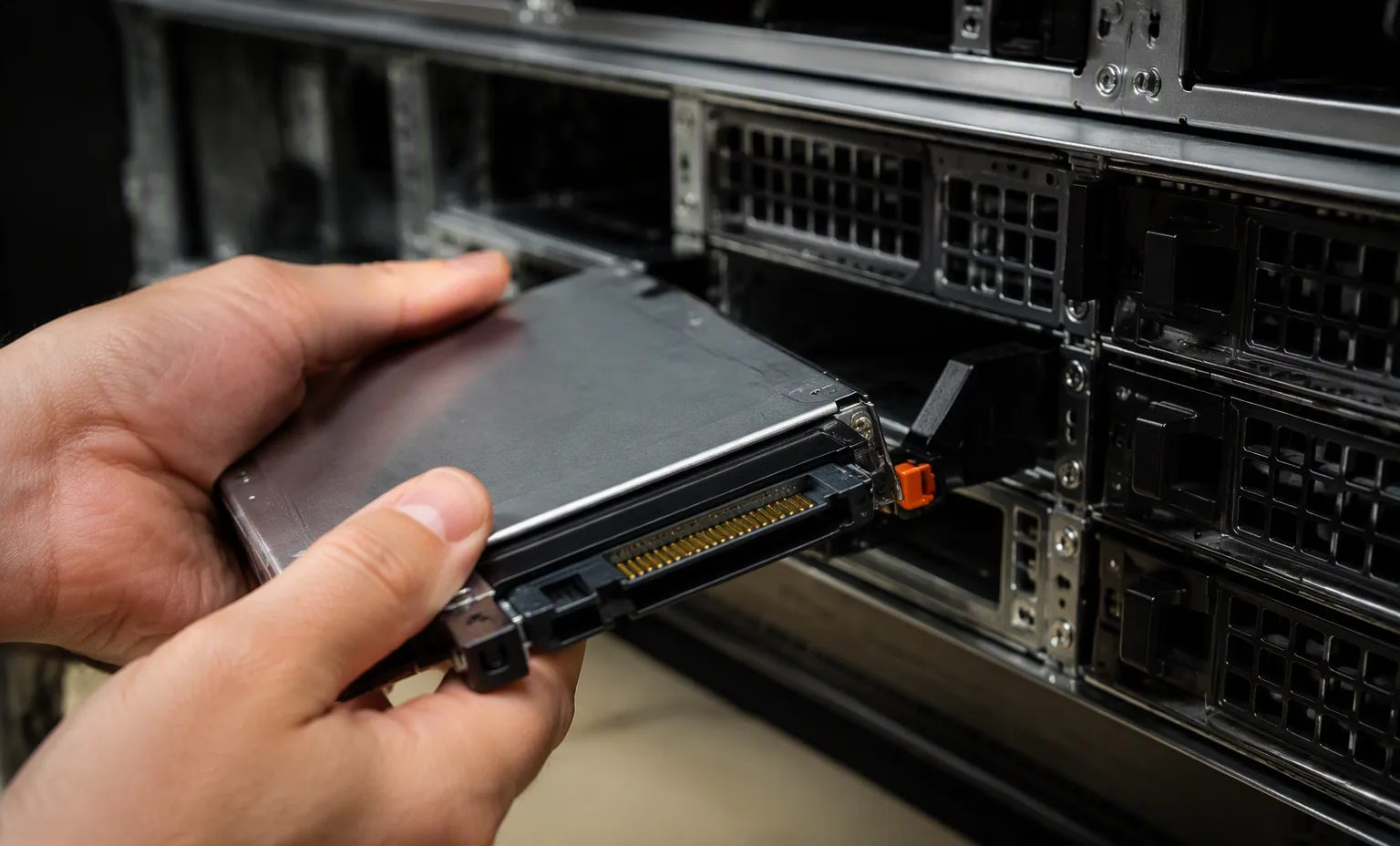 NVMe drive installation into a hot-swap bay